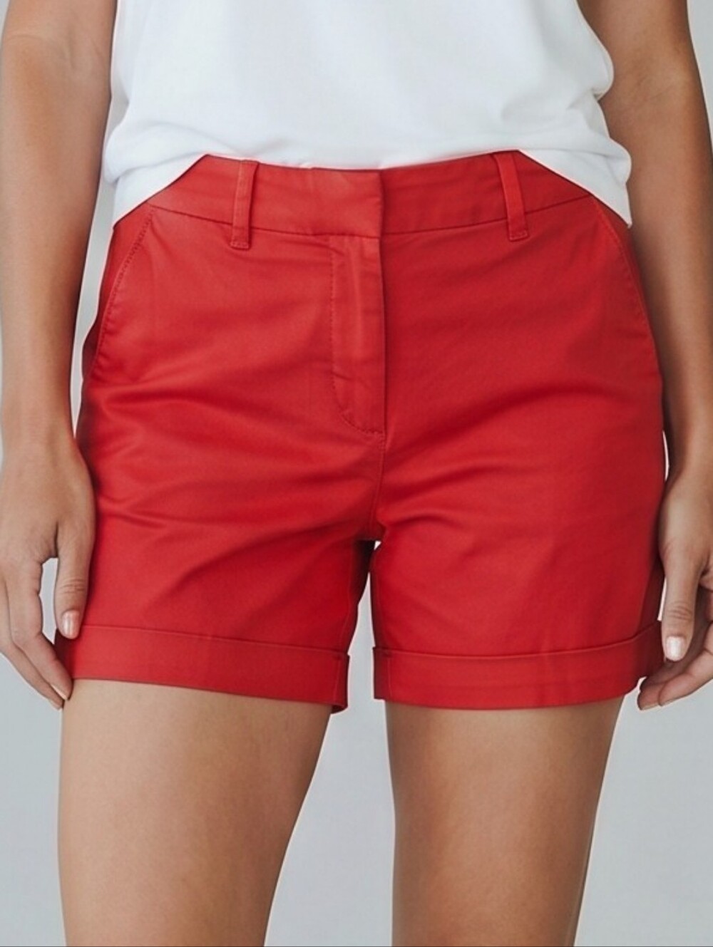 Nautica Bright Red Women's Bermuda 5" Shorts Size 8